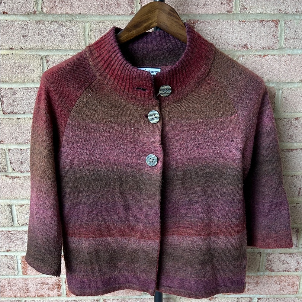 Croft & Barrow Women's Gradient Cardigan - Burgundy and Brown